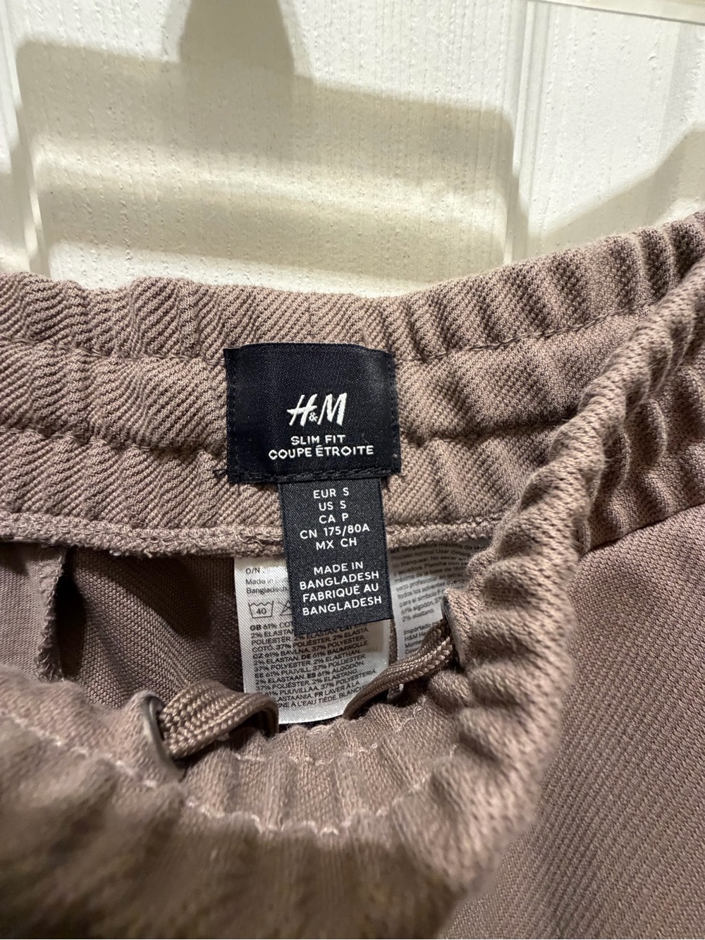 H&M Men’s Elastic Waist Joggers size S Taupe - Picture 4 of 5